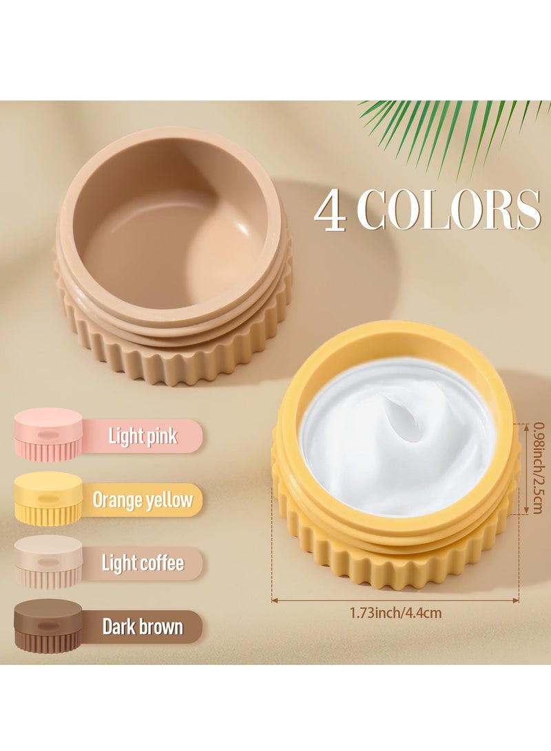 Excefore Travel Containers for Toiletries, 20 ml Silicone Cream Jars with Lid, Leak Proof Travel Accessories, Travel Storage for DIY Making Cosmetic Body Hand Skin Cream Bottles (4 Pcs, 0.68 oz)  - Image 3