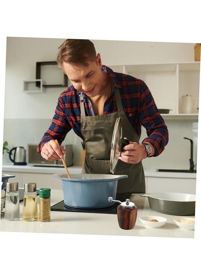 Wooden Pepper Grinder Hand-Operated Salt Pepper Shaker Mini Spice Grinder Manual Grinder for Kitchen BBQ - Image 2