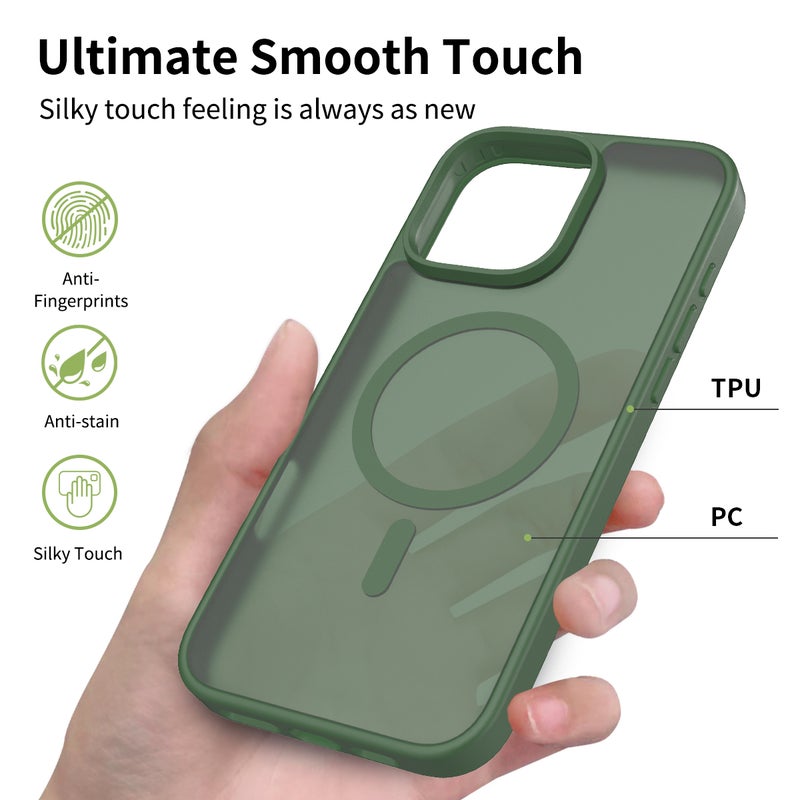 iPhone15Plus MagSafe Case Magnetic Back Cover,【Full Shockproof Protection】Translucent Matte Back - Image 2