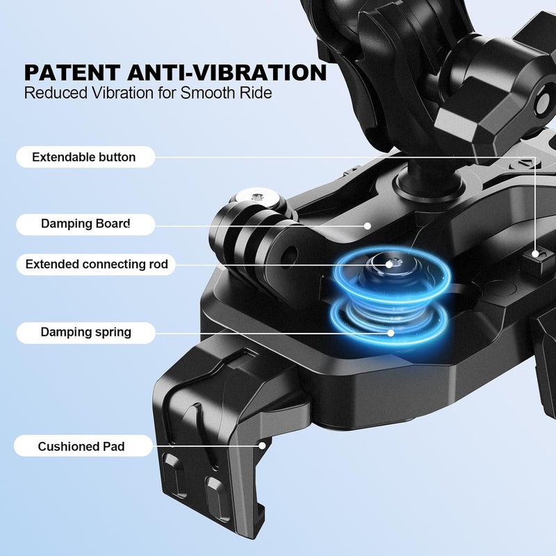 iMESTOU Motorcycle Phone Mount Anti-Vibration with 4 Shock Absorbers, Universal 22-32mm Handlebar Fit for Bikes/Motorcycles/EBikes, 720° Adjustable Heavy-Duty Phone Holder for iPhone/Samsung 5.6”-7.4” Phones - Image 3