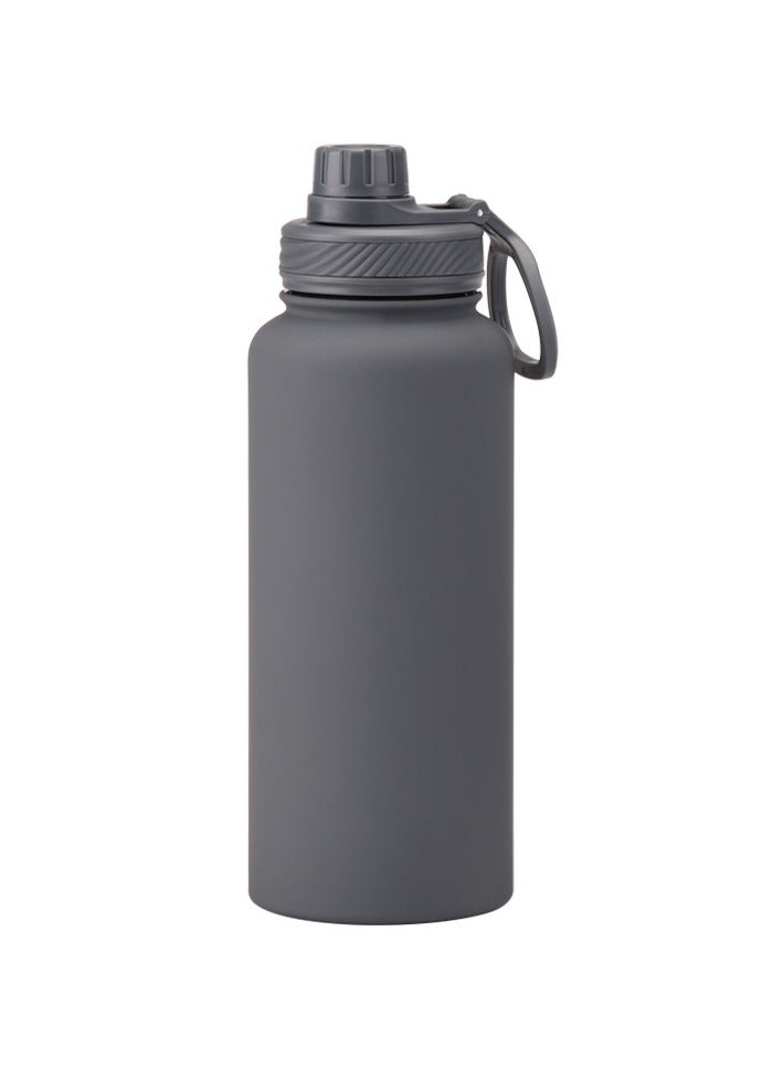 Portable Handle Water Bottle, Stainless Steel Sports Kettle - Large Capacity 1L, Large Mouth Thermos Cup - Portable Outdoor Water Bottle