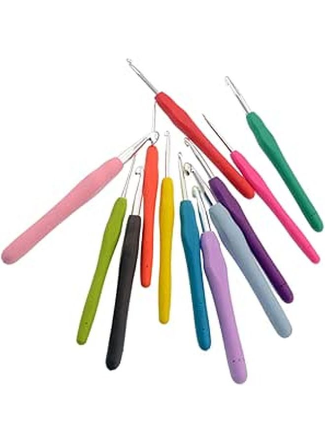 12Pcs Crochet Hooks Set with Soft Handle for Beginners and Experienced Knitting Yarn DIY Projects - Image 1