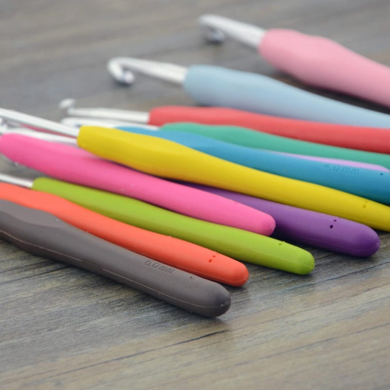 12Pcs Crochet Hooks Set with Soft Handle for Beginners and Experienced Knitting Yarn DIY Projects - Image 5