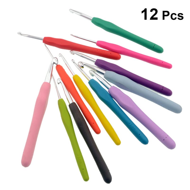 12Pcs Crochet Hooks Set with Soft Handle for Beginners and Experienced Knitting Yarn DIY Projects - Image 4