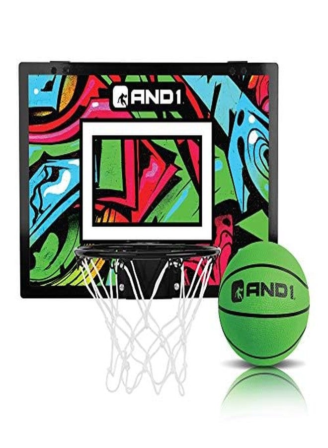 AND1 Mini Basketball Hoop: Pre-Assembled with Flex Rim, 18 inches x 12 inches, Includes One Deflated 5 Inch Hoop for Kids - Image 1
