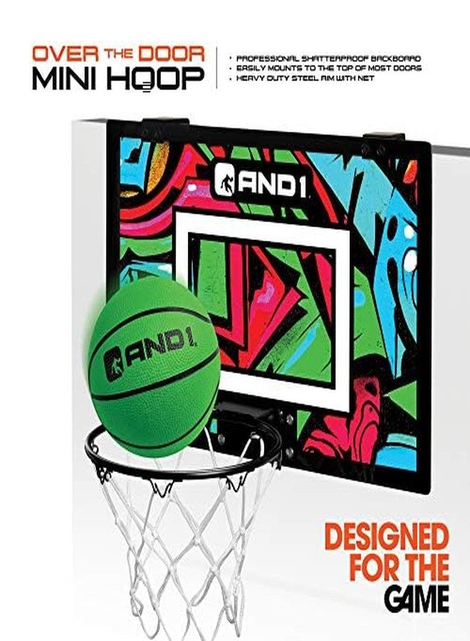 AND1 Mini Basketball Hoop: Pre-Assembled with Flex Rim, 18 inches x 12 inches, Includes One Deflated 5 Inch Hoop for Kids - Image 2
