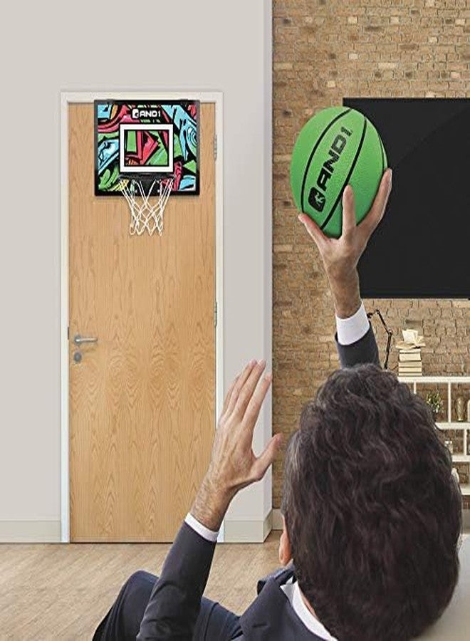 AND1 Mini Basketball Hoop: Pre-Assembled with Flex Rim, 18 inches x 12 inches, Includes One Deflated 5 Inch Hoop for Kids - Image 4