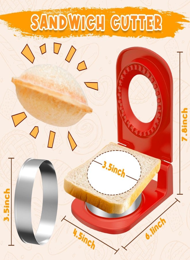 GLSY Metal Sandwich Cutter and Sealer - Round Crustless Sandwich Cutter for Peanut Butter and Jelly‌ Sandwich Maker, PB&J Snacks Party Food Prep - Image 2