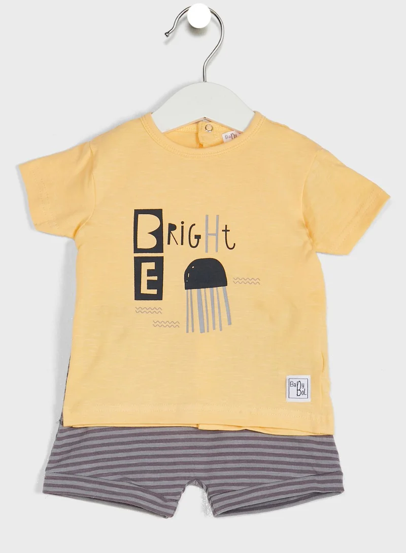 Babybol Infant Printed T-Shirt & Shorts Set