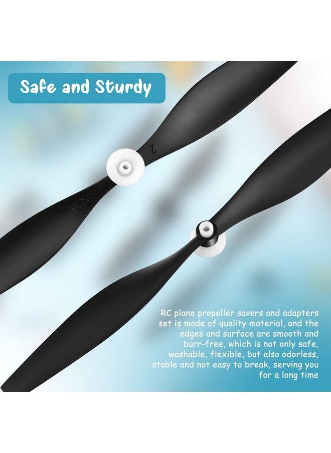 Zhanmai - 3 Sets Spare Rc Plane Propellers Rc Airplane Carbon Fiber Nose Cone Compatible With Trc285G Rc Plane And Trc385 4 Channel Remote Control Airplane With Propeller Savers And Adapters - Image 1