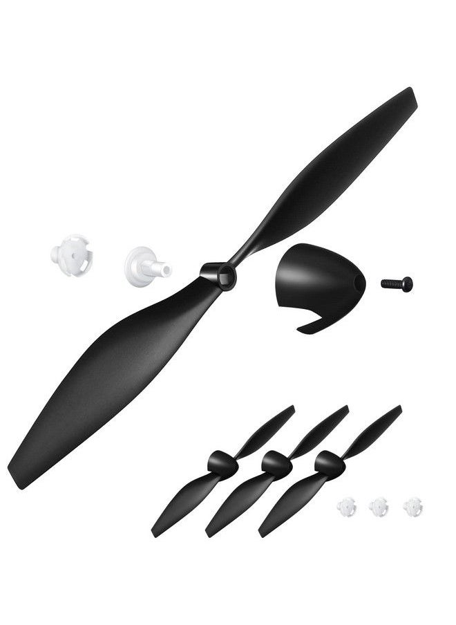 Zhanmai - 3 Sets Spare Rc Plane Propellers Rc Airplane Carbon Fiber Nose Cone Compatible With Trc285G Rc Plane And Trc385 4 Channel Remote Control Airplane With Propeller Savers And Adapters - Image 1