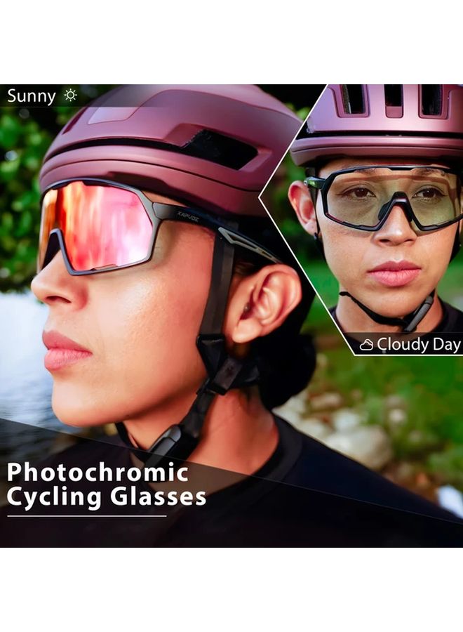 KAPVOE Photochromic Cycling Glasses Lightweight TR90 Frame Adjustable Nose Pads HD Lens Color 01 - Image 4