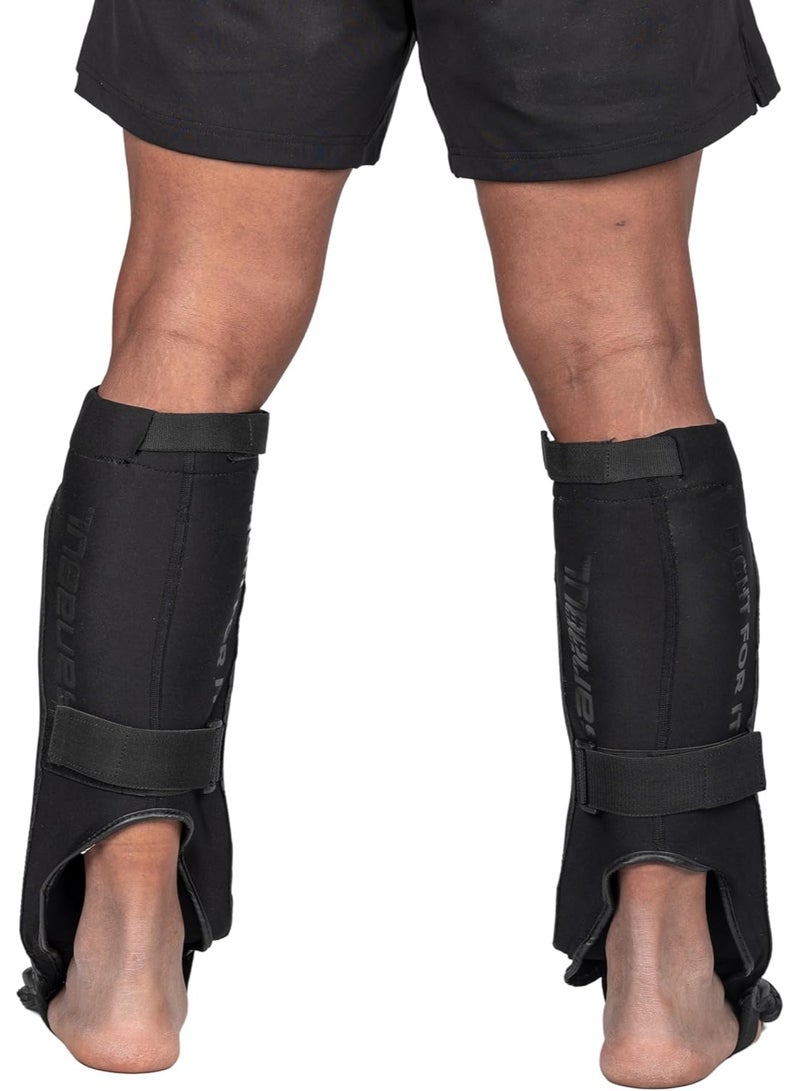 Sanabul Essential Kickboxing Shin Guards – Professional Shin Pads for MMA, Muay Thai & Kickboxing – Black, S/M - Image 2