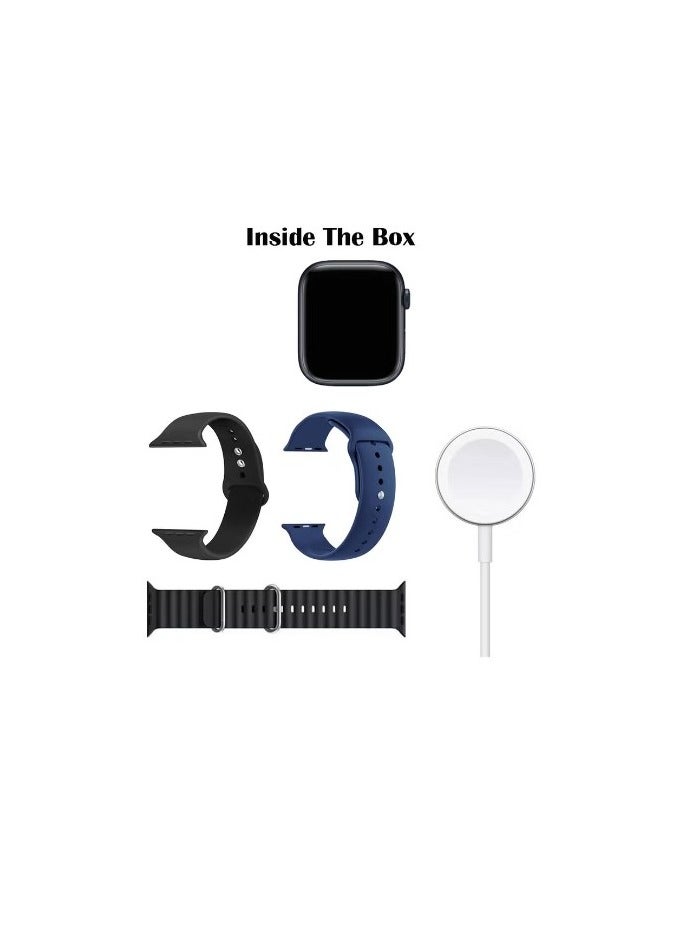 modio Smart Watch with Three Set Strap and Wireless Charger Black - Image 5