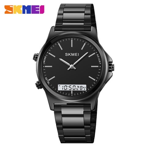 Sleek Dual Display Digital Watch Black Shell black face