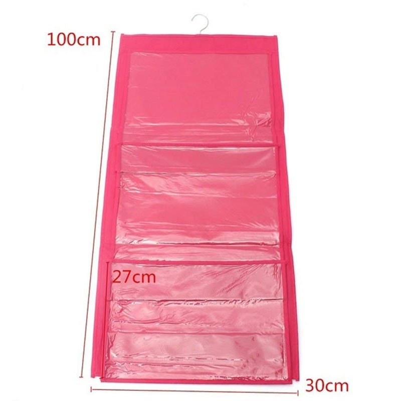 Everbuy Hanging Handbag Organizer DustProof Storage Holder Bag Wardrobe Closet for Purse Clutch with 6 Pockets Pink - Image 5