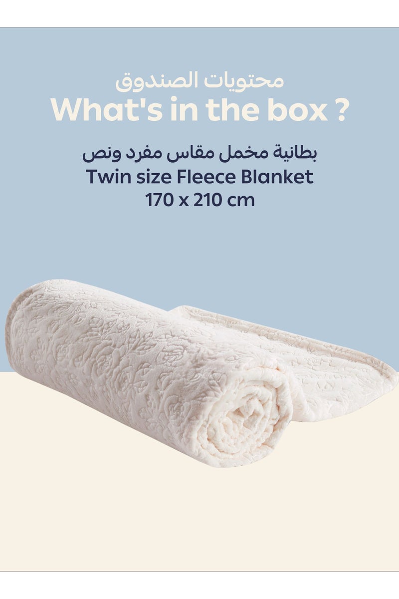 Donetella Fleece Blanket, Single Size 170x240 cm, 300 GSM, Floral Texture - Lightweight Ultra Soft & Warm Solid Throw Blanket, Cozy for Sofa, Bed & Couch  - Image 3