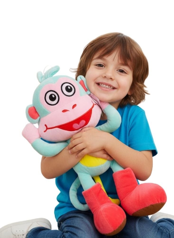 Premium Multicolor Monkey Plush Soft Toy – Green, Yellow & Red Stuffed Animal with Big Smile and Soft Fabric - Image 2