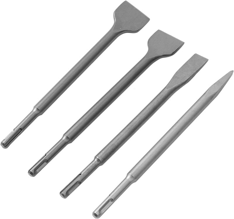 Durable Round Shank Electric Hammer Chisel Bit Set for Concrete, Efficient Pointed Flat Bits, Sturdy Material for Quick Installation, Complete Tasks with Ease, 4Pcs Chisel Bit Kit for DIY - Image 2
