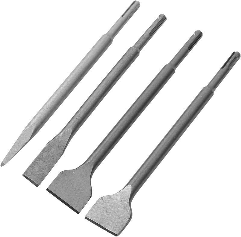 Durable Round Shank Electric Hammer Chisel Bit Set for Concrete, Efficient Pointed Flat Bits, Sturdy Material for Quick Installation, Complete Tasks with Ease, 4Pcs Chisel Bit Kit for DIY - Image 5