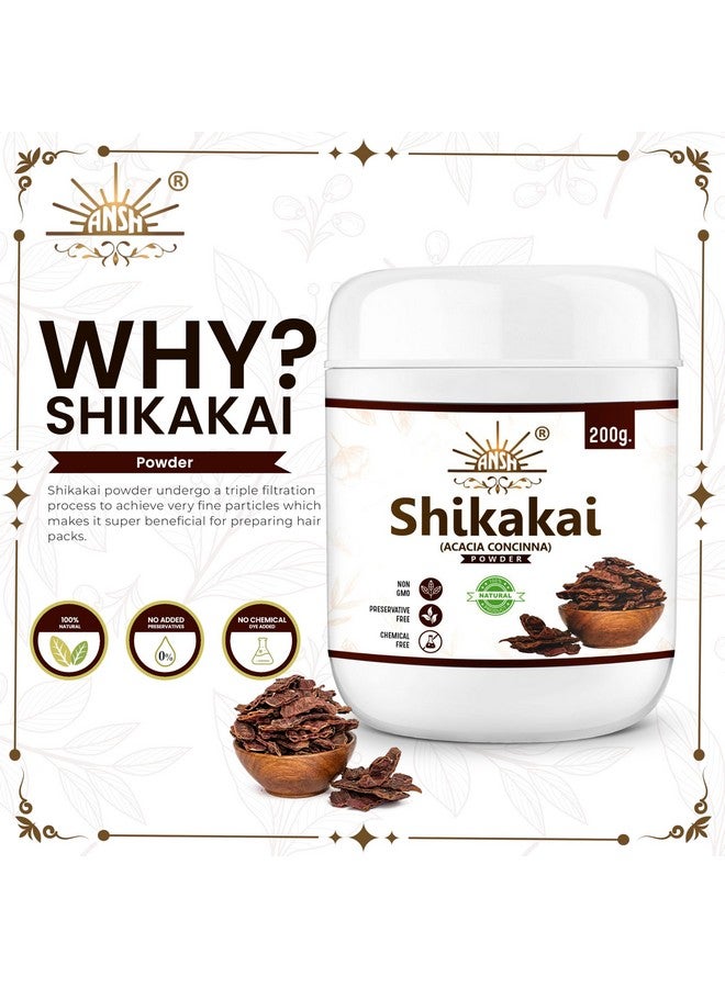 Ansh Shikakai Powder For Hair (Natural Hair Cleanser For Shiny And Soft Hair (200 Grams) - Image 3