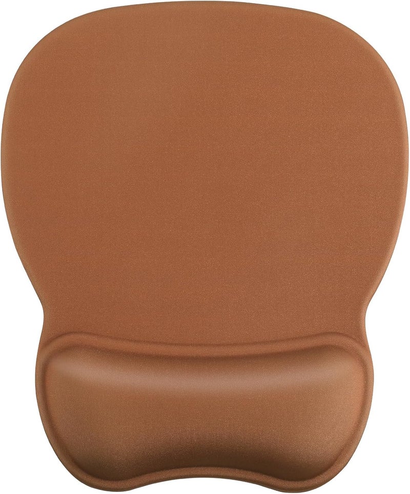 MROCO Ergonomic Mouse Pad with Gel Wrist Rest, Comfortable Mousepad with Smooth Wrist Support Surface and Non-Slip PU Base for Pain Relief, Computer, Laptop, Office & Home, 9.4 x 8.1 in, Coffee Brown - Image 1