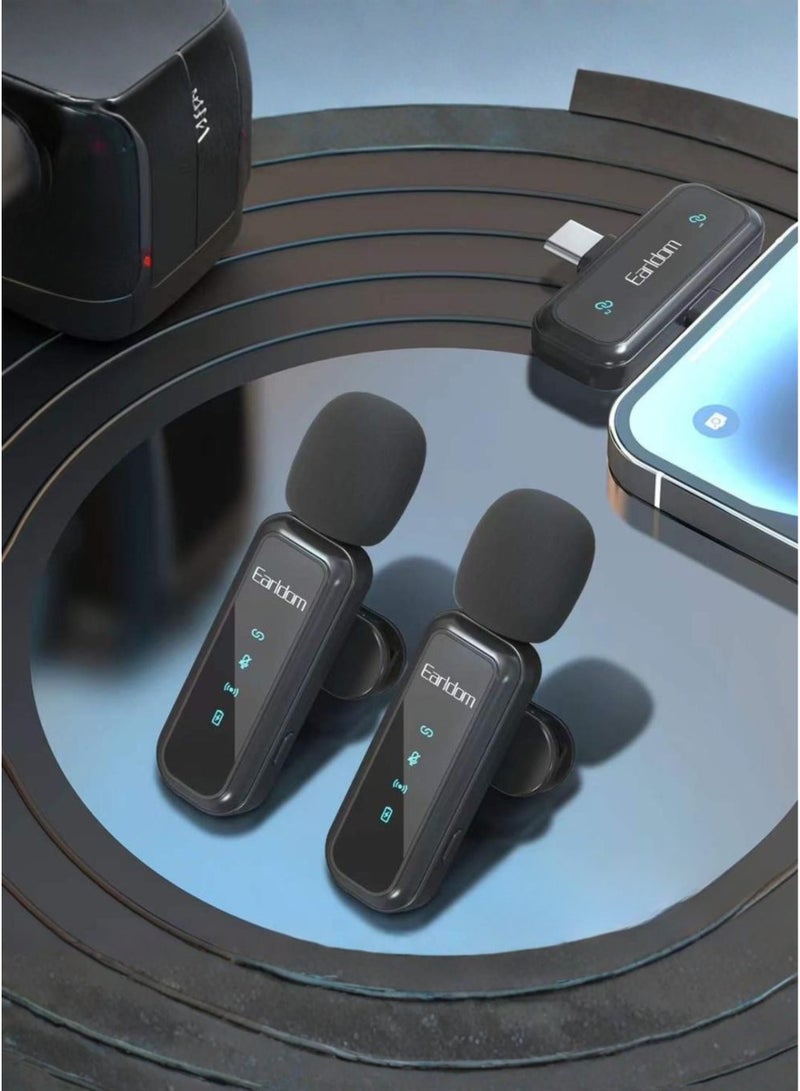 أيرلدوم ميكروفون لاسلكي صغير الحجم لأجهزة أندرويد وآبل، بمنفذ USB-C ومنفذ Lightning - سهل الاستخدام، مزود بعلبة شحن وسماعة أذن - ميكروفونان لليوتيوب، تيك توك، البث المباشر، التدوين المرئي، البودكاست، المقابلات، والألعاب - Image 5