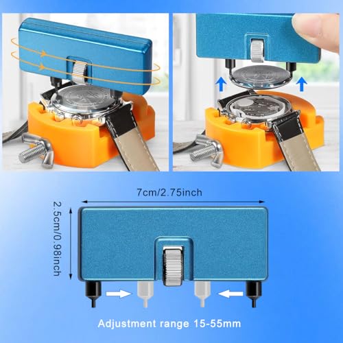 Serplex® Watch Repair Tool Kit with Case Opener, Tweezers, Precision Screwdriver & Case Holder, Watch Back Removal Tool Set with Accessories for Battery Replacement, Only for Grooved Watches - Image 2