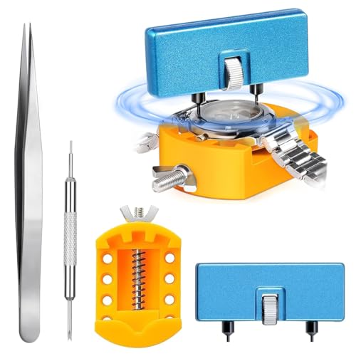 Serplex® Watch Repair Tool Kit with Case Opener, Tweezers, Precision Screwdriver & Case Holder, Watch Back Removal Tool Set with Accessories for Battery Replacement, Only for Grooved Watches - Image 1