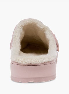 Le Confort Women Solid Bedroom Mules with Fur Accent and Buckle Detail  - Image 4