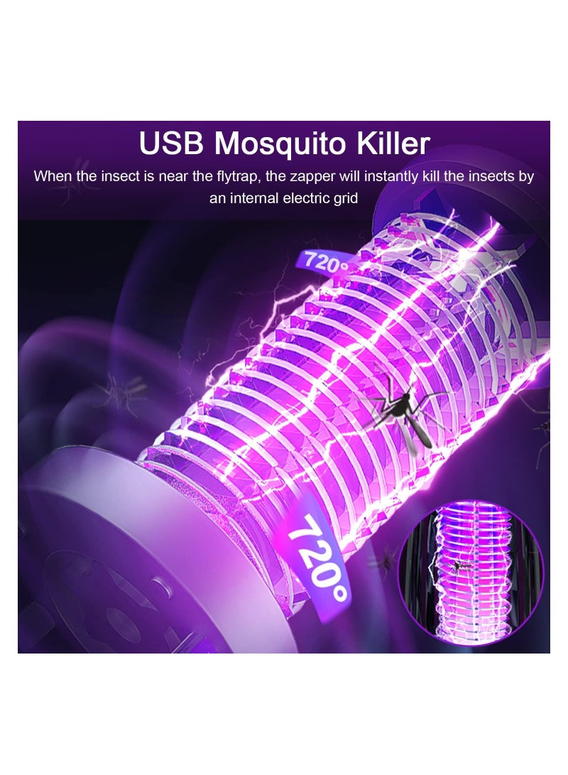 GUDOO Bug Zapper, Electric Mosquito Killer, Mosquito Zapper Lamp With Nightlight Mode, Rechargeable Mosquito Eradicator Indoor and Outdoor- Insect Killer with Trap Lamp for summer trip, camping - Image 2