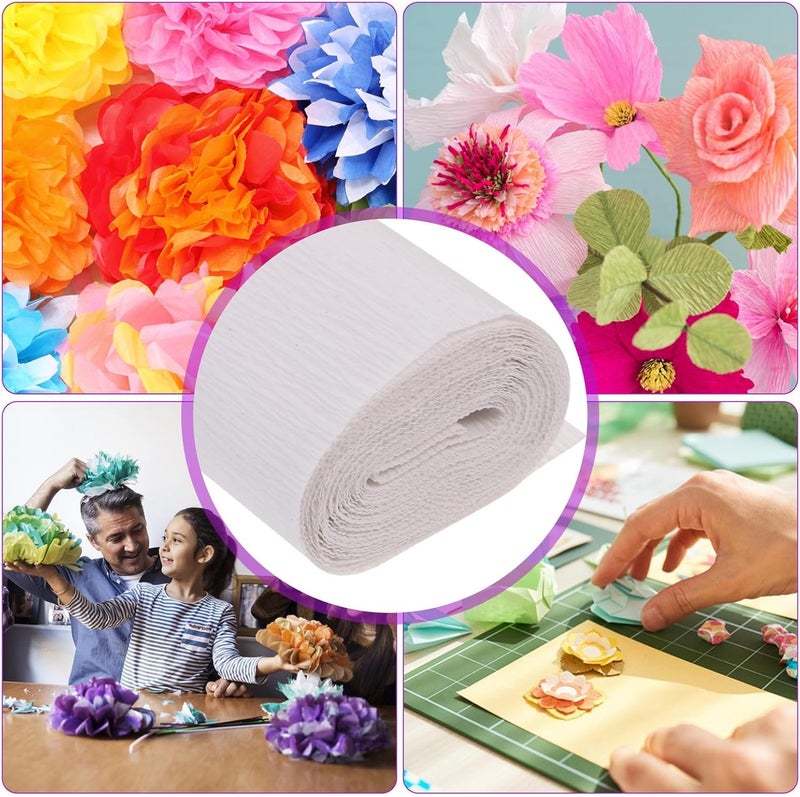 TOMETURE Crepe Paper Roll 180g White DIY Craft Wrinkled Paper for Flower Making and Floral Arrangements 50 X 250 Cm for Wedding Party and Home Decoration - Image 4