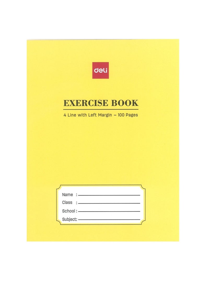 Deli 6-Piece Four Line Notebook With Left margin A5 Size 100 Pages - Image 2