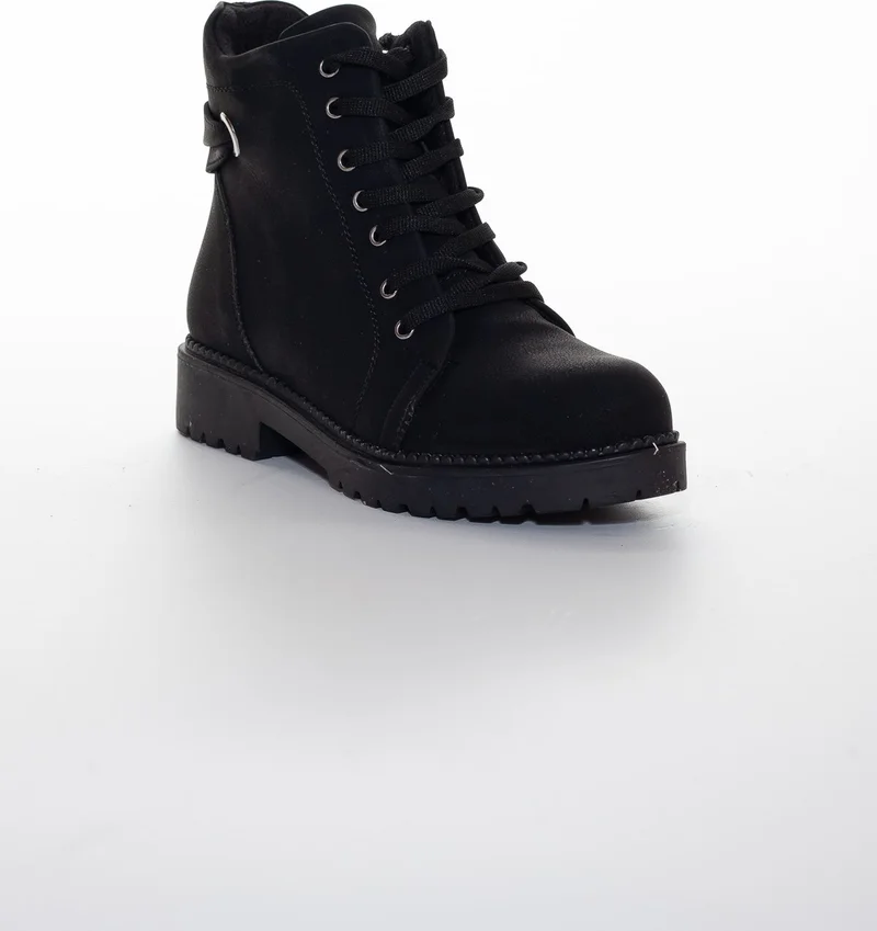 Dilimler Ayakkabı Slices Shoes Black Women's Boots with Back Detail