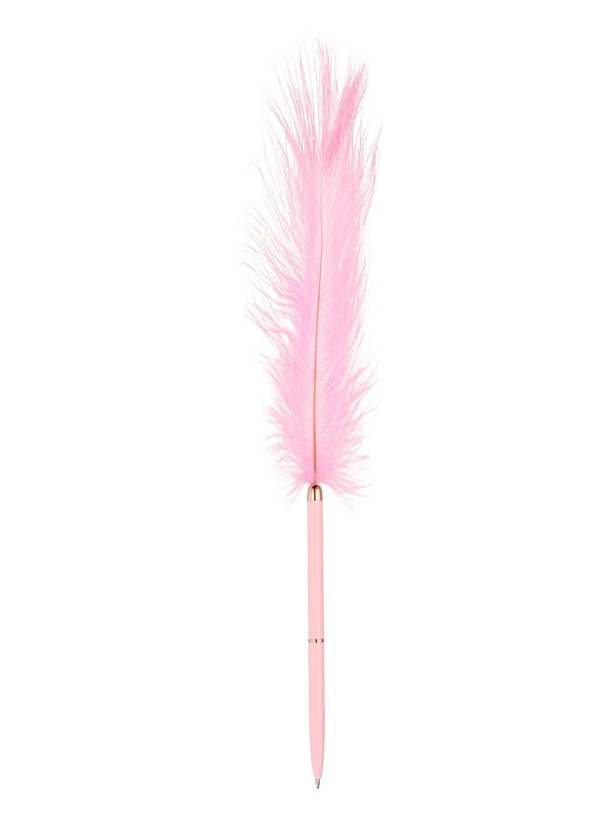 PATIKIL 1.0mm Feather Ballpoint Pens Bulk, Black Ink Vintage Plated Rod Quill Writing Pens for Office Wedding Guest Signature Style 1, Pink - Image 1