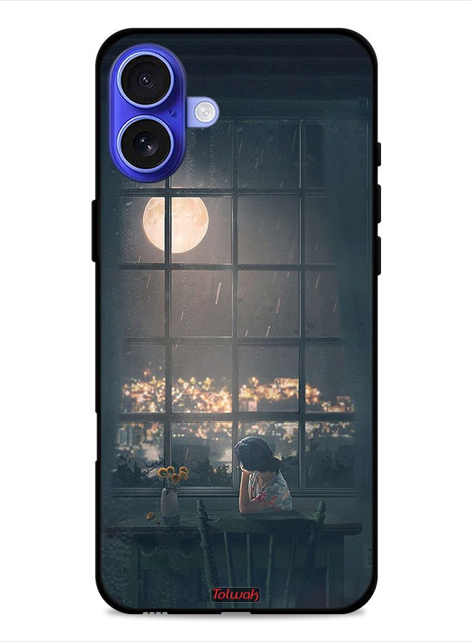 Tolwak Apple iPhone 16 Plus Protective Case Cover Looking At Moon Art - Image 1