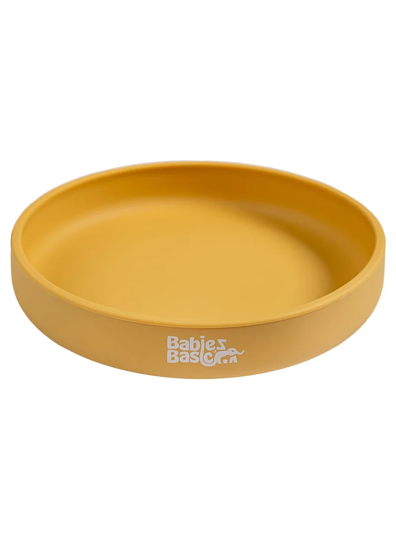 Babies Basic Babies Basic Silicone Feeding Plate with Suction  - Yellow