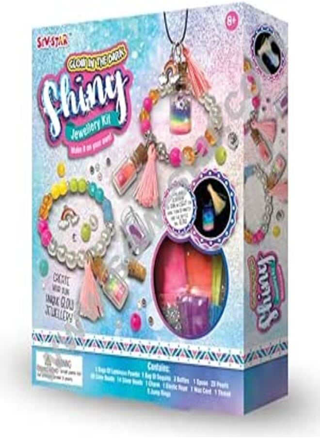 Sew-Star Sew Star Glow In The Dark Shiny Jewellery Kit SS-20-020, 8+ 