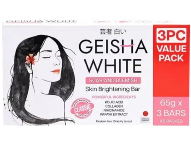 Geisha White Scar and Blemish Skin Brightening Bar 65g x 3 bar