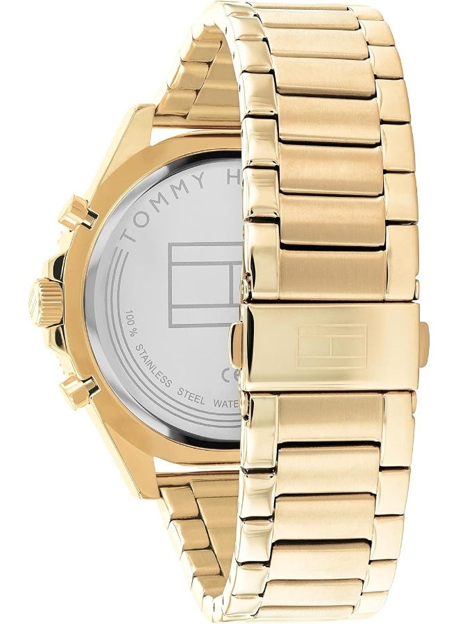 TOMMY HILFIGER Men's Black Dial Ionic Plated Thin Gold 2 Steel Watch - Image 3