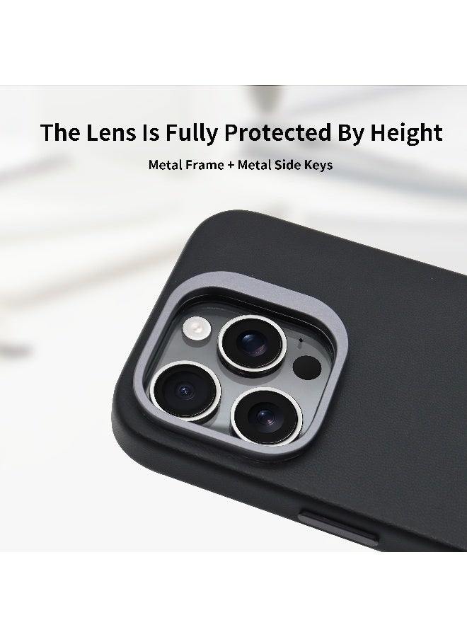 ALot ARISTO CASE FOR I PHONE 15 PRO BLACK Technical PU+Microbifer +Magnetic +Nickle logo - Image 5