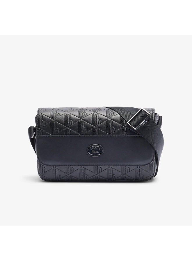 لاكوست حقيبة جلدية مونوغرام بغطاء إغلاق - Image 1