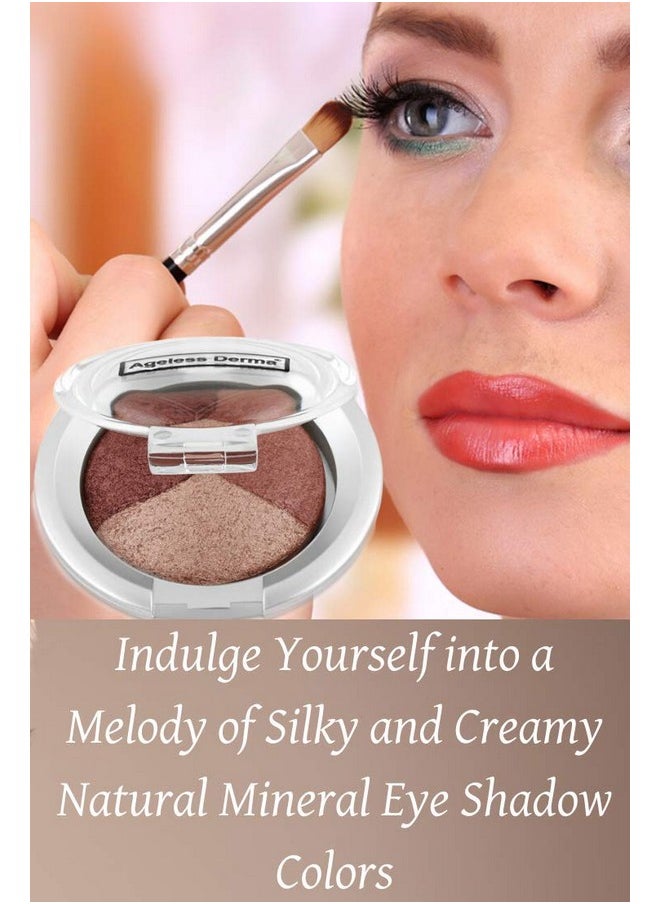 Ageless Derma Mineral Makeup Baked Eyeshadow Trio Vegan Eye Shadow (Smokey)  - Image 4