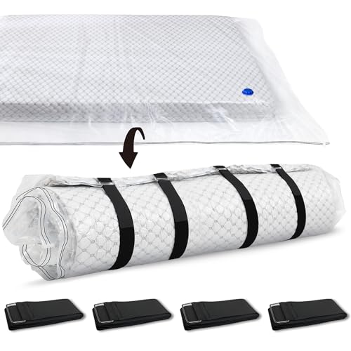Storage Master Vacuum Storage Bag for Queen Full Size Mattress - Ideal for Memory Foam and Latex Up to 14 Inches - Designed for Easy Moving, Shipping and Storing with Straps (QUEEN/FULL) - Image 1