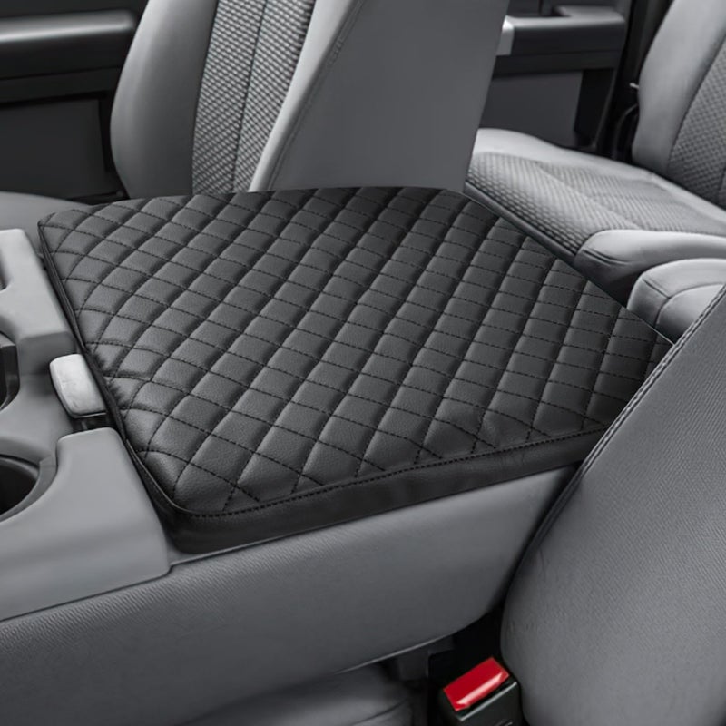 JOYTUTUS Center Console Cover Compatible with 2011-2016 Ford F250 F350 F450, 2011-2014 F150 with Jump Seat Console, Leather Armrest Cover Center Console Cushion (Jump Seat Only) - Image 1
