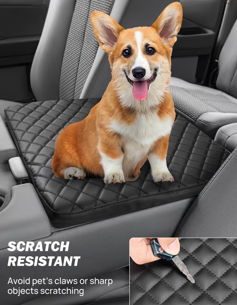 JOYTUTUS Center Console Cover Compatible with 2011-2016 Ford F250 F350 F450, 2011-2014 F150 with Jump Seat Console, Leather Armrest Cover Center Console Cushion (Jump Seat Only) - Image 4