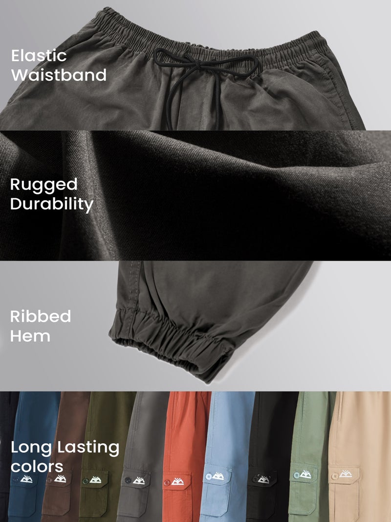 بيونغ بنطلون جوجر قطن رمادي معدني - Image 5