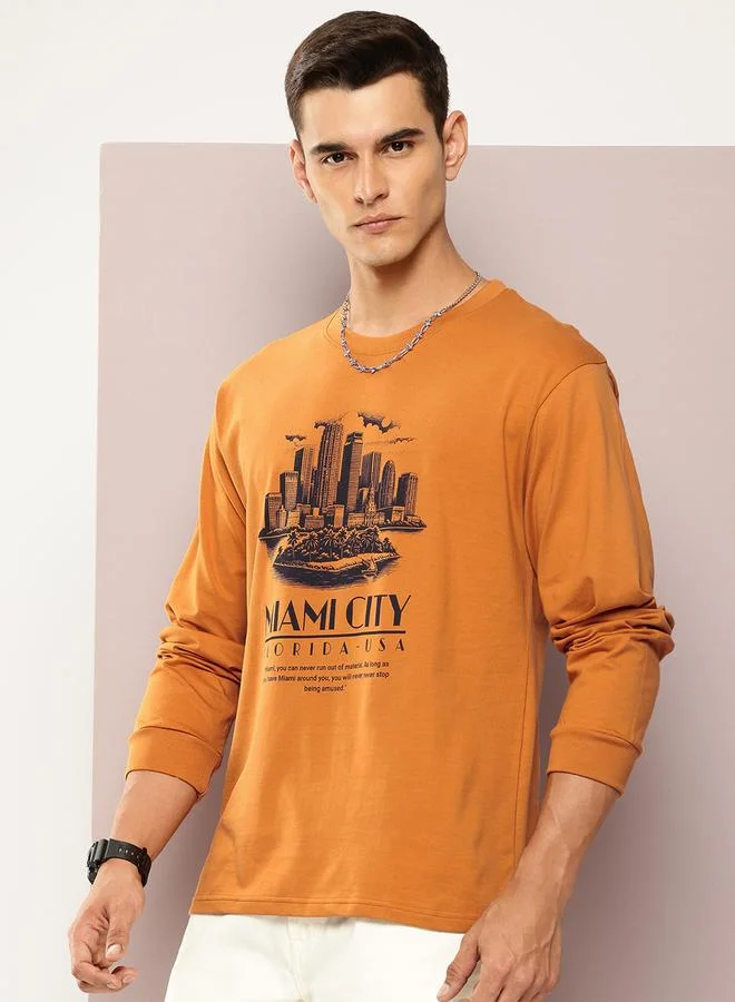 Dillinger Men Oversized Printed Cotton T-Shirt