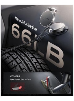 Lisen LISEN Folding Car Magnetic Phone Holder for Car 360° Rotatable Dash Car Easily Install Hands Free Fits for All Smartphones & Tablet  - Image 2
