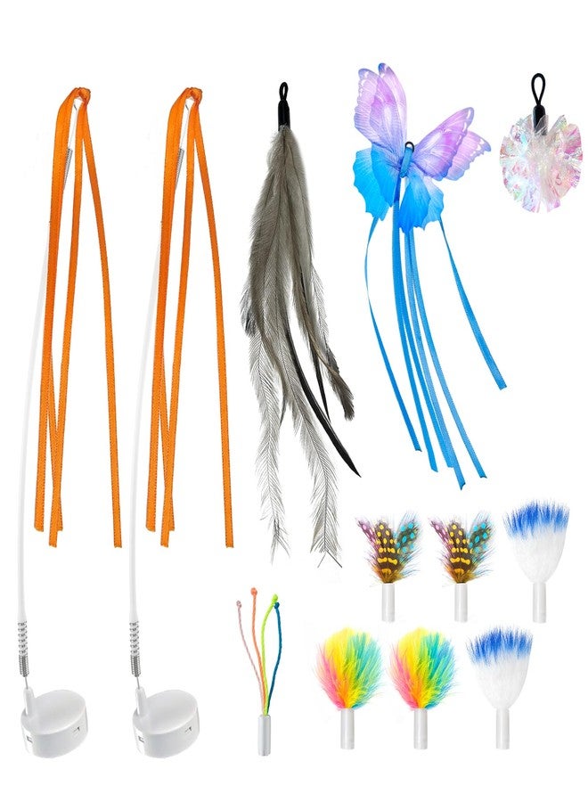 ORSDA 12PCS Replacement 5 in 1 Interactive Kitten Toys for Indoor Cats with Multicolor Feather Refill, Mylar Crinkle Balls, Spin Flying Butterfly for Indoor Exercise (Only Suitable for T85) - Image 1
